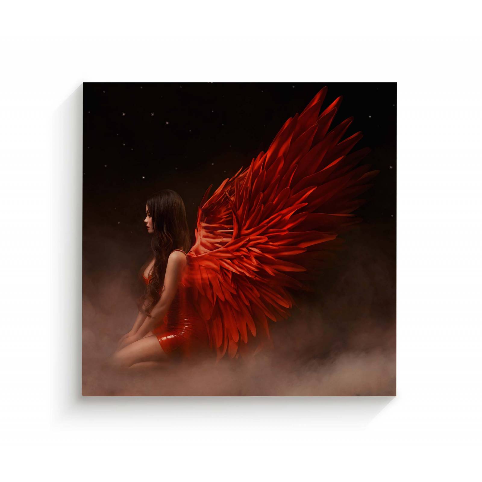 Cuadro Decorativo Canvas Angel con alas rojas 50x50