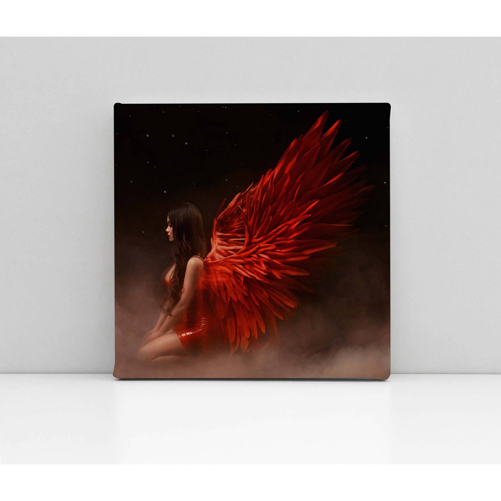 Cuadro Decorativo Canvas Angel con alas rojas 50x50