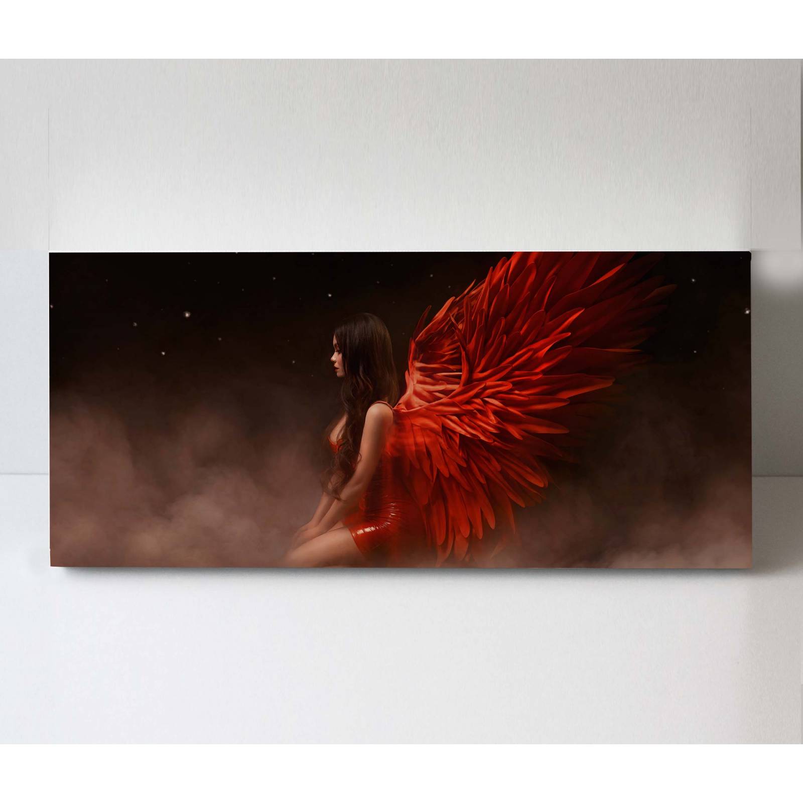 Cuadro Decorativo Canvas Angel con alas rojas 160x80