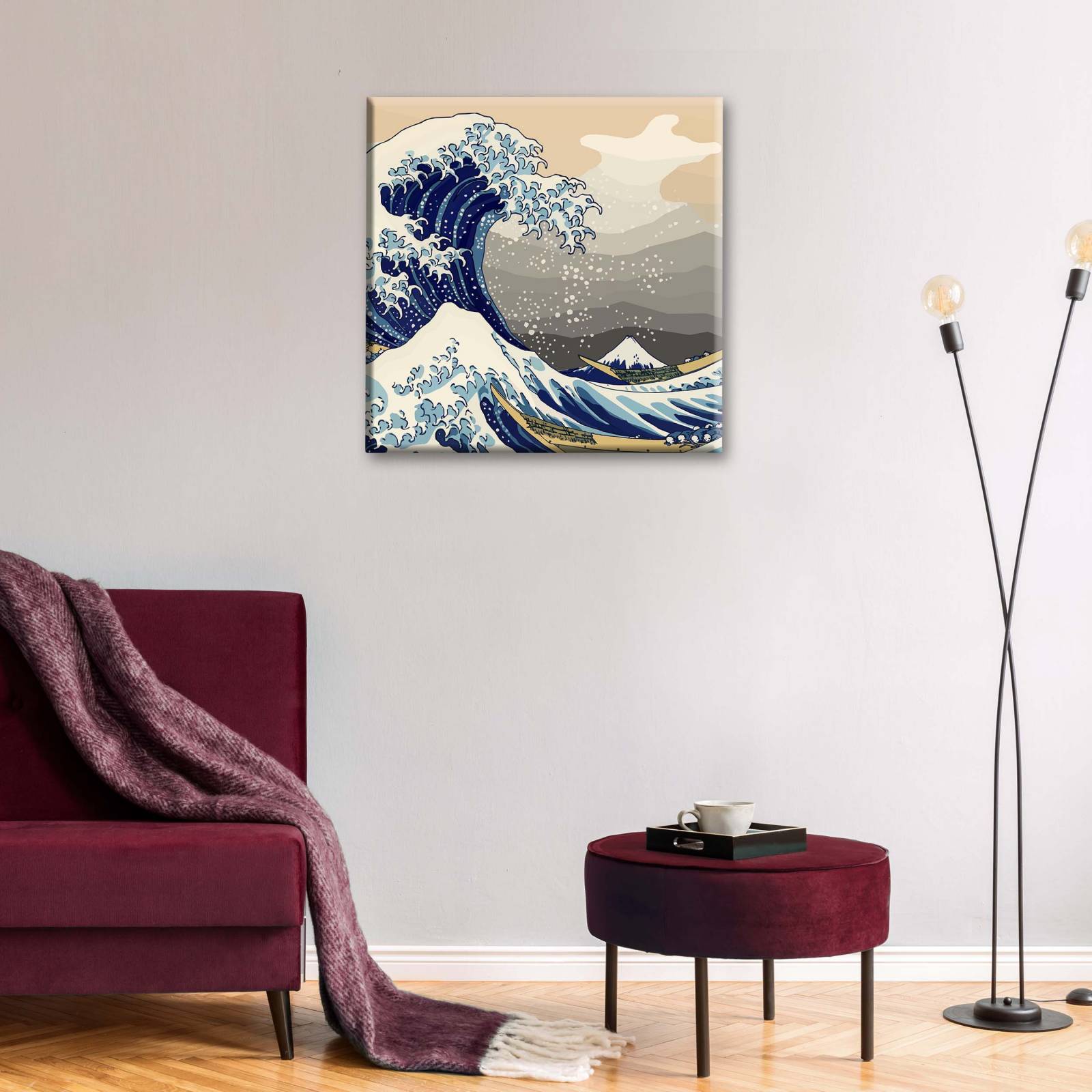 Cuadro Decorativo Canvas La gran ola de Kanagawa 130x130