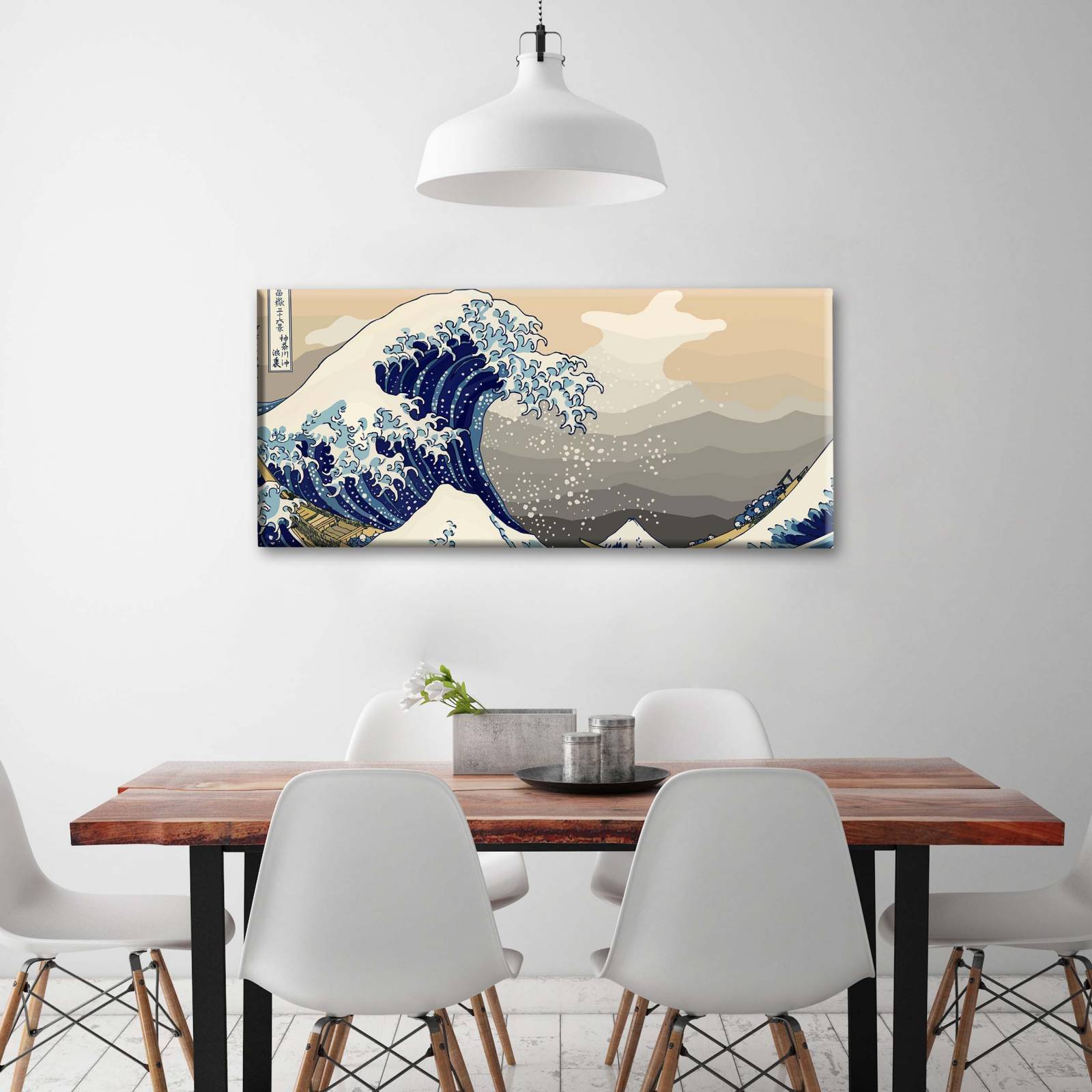 Cuadro Decorativo Canvas La gran ola de Kanagawa 180x90