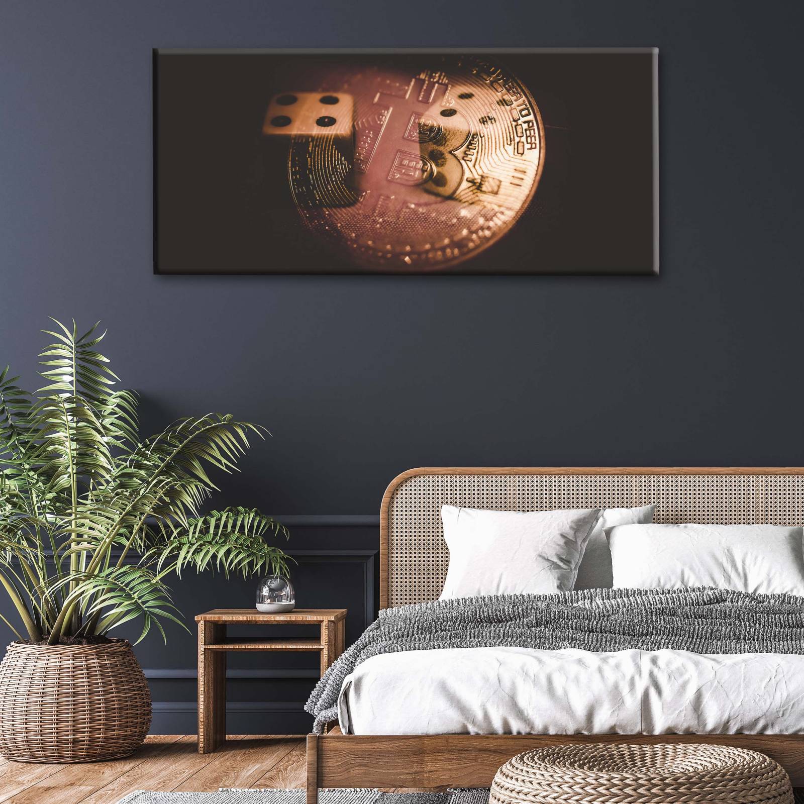 Cuadro Decorativo Canvas Bitcoin trade 200x100