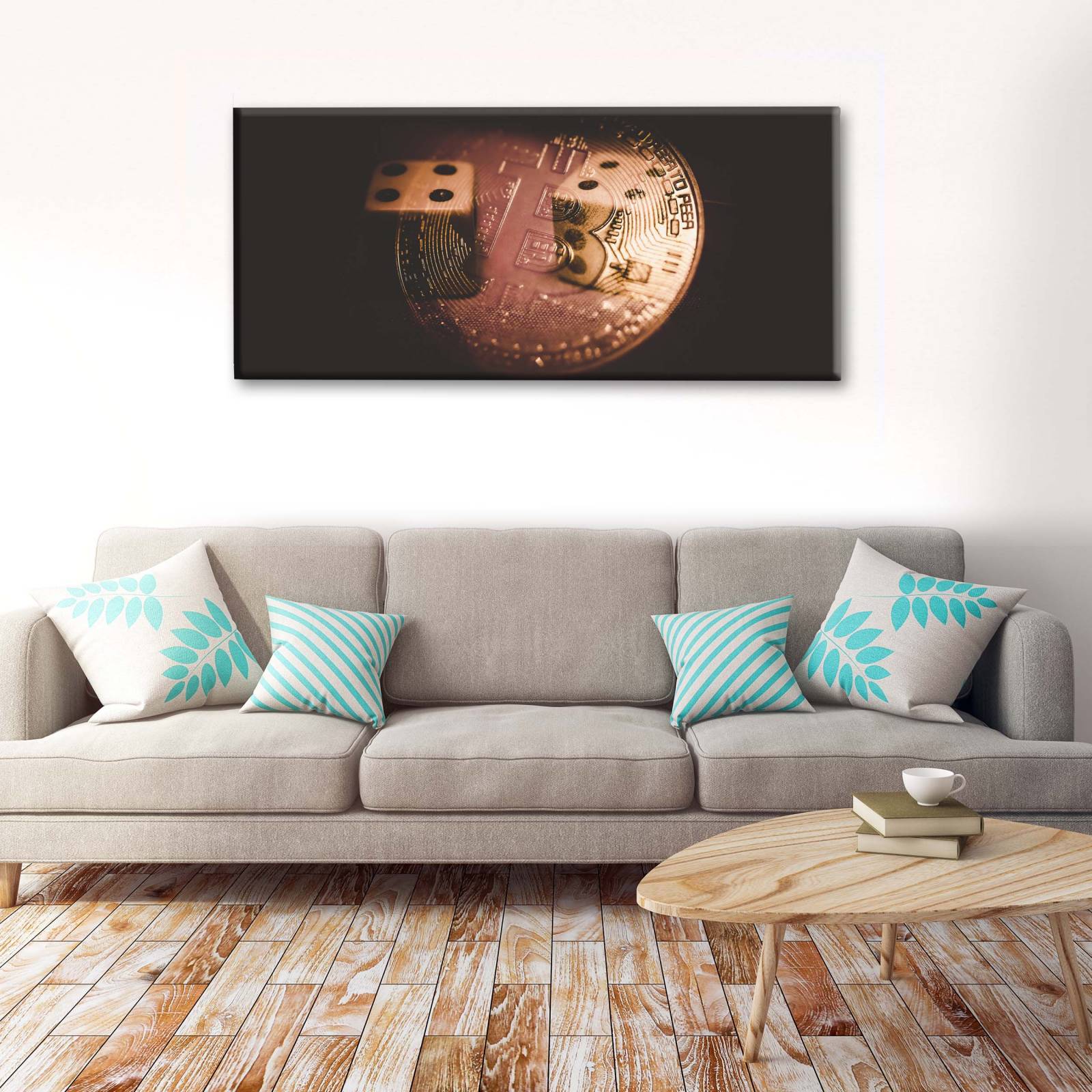 Cuadro Decorativo Canvas Bitcoin trade 200x100