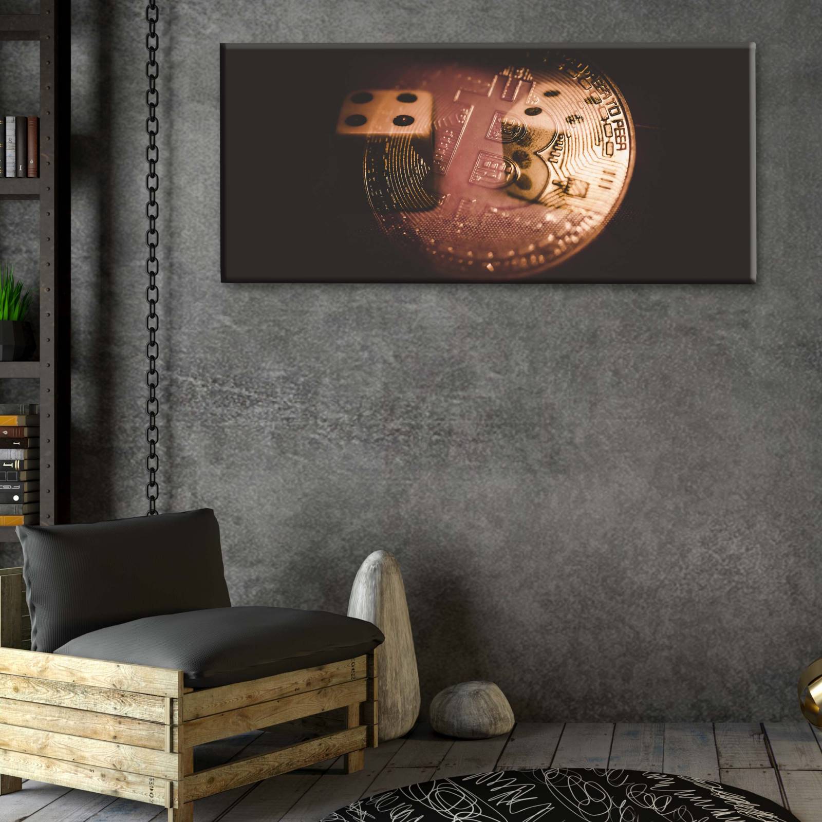 Cuadro Decorativo Canvas Bitcoin trade 200x100