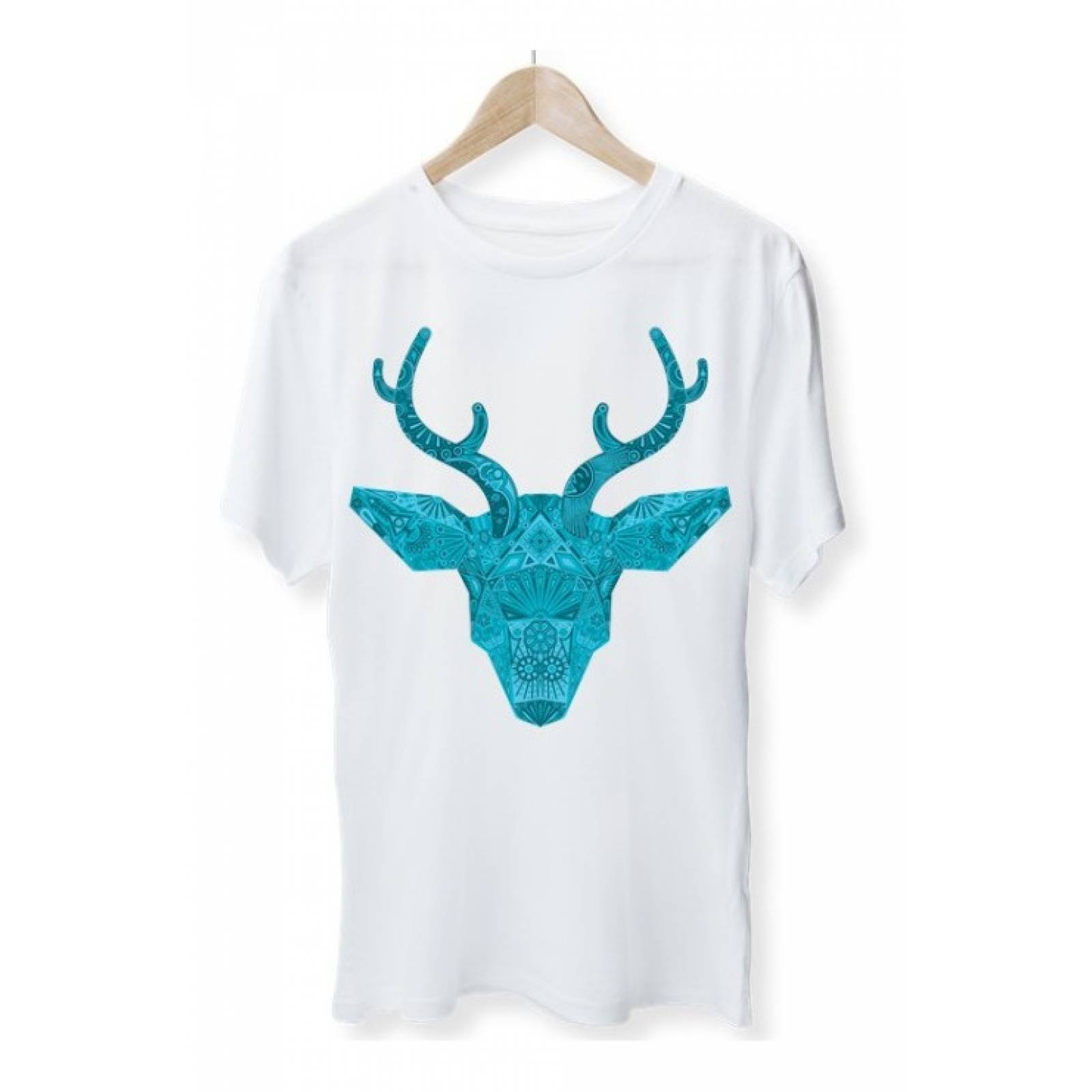 PLAYERA ANIMAL HUICHOL VENADO AZUL