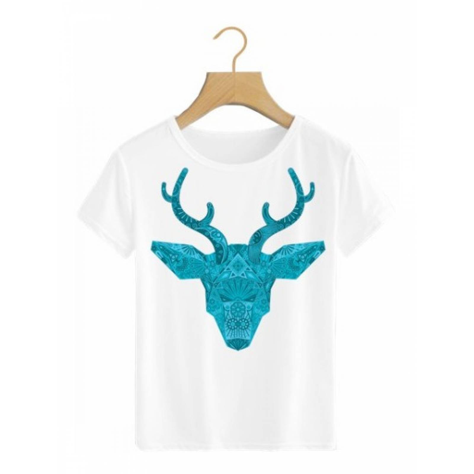 PLAYERA ANIMAL HUICHOL VENADO AZUL
