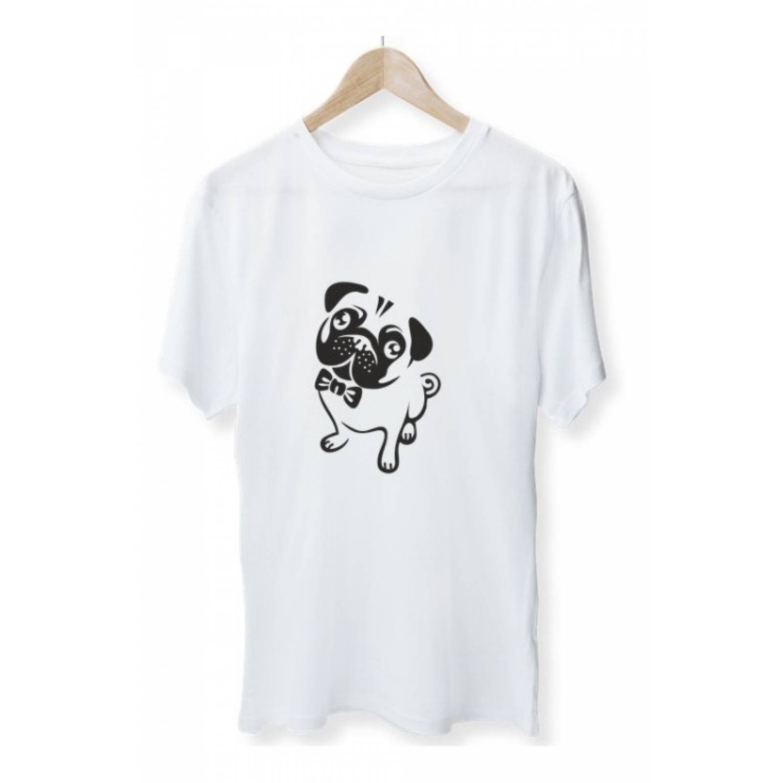PLAYERA ANIMAL PERRO PUG MOÑO