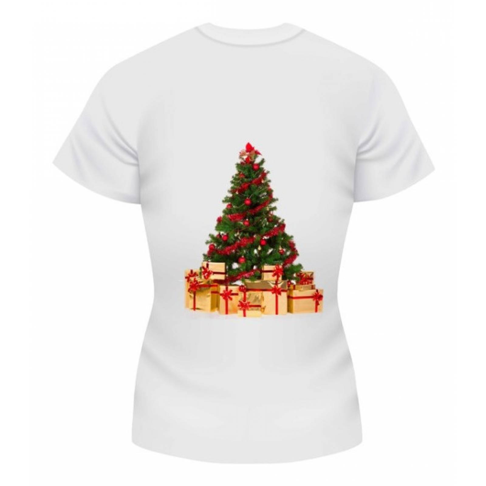 PLAYERA ARBOL CON REGALOS ROJOS