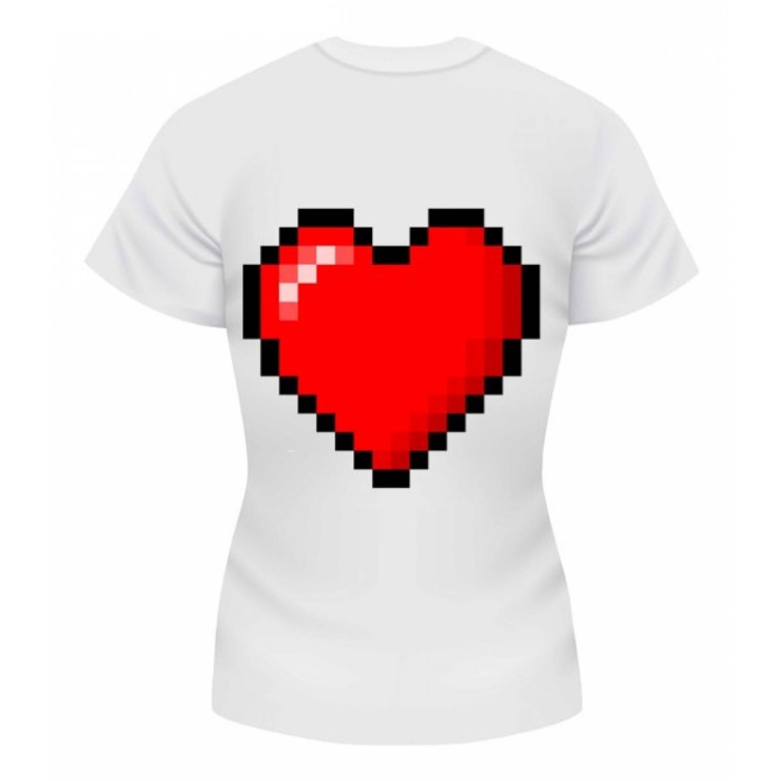 PLAYERA FEBRERO AMOR CORAZON ROJO PIXELES