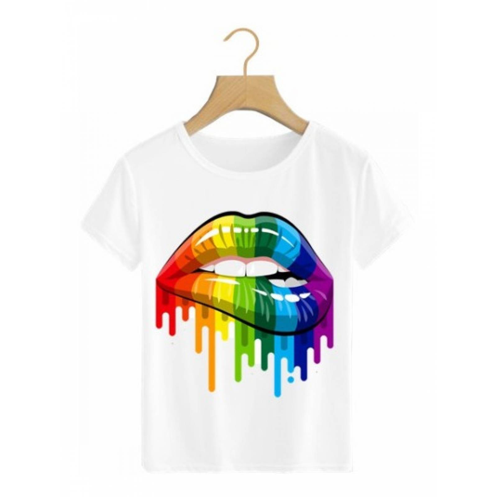 PLAYERA LABIOS PRADE ORGULLO COLORES ARCOIRIS