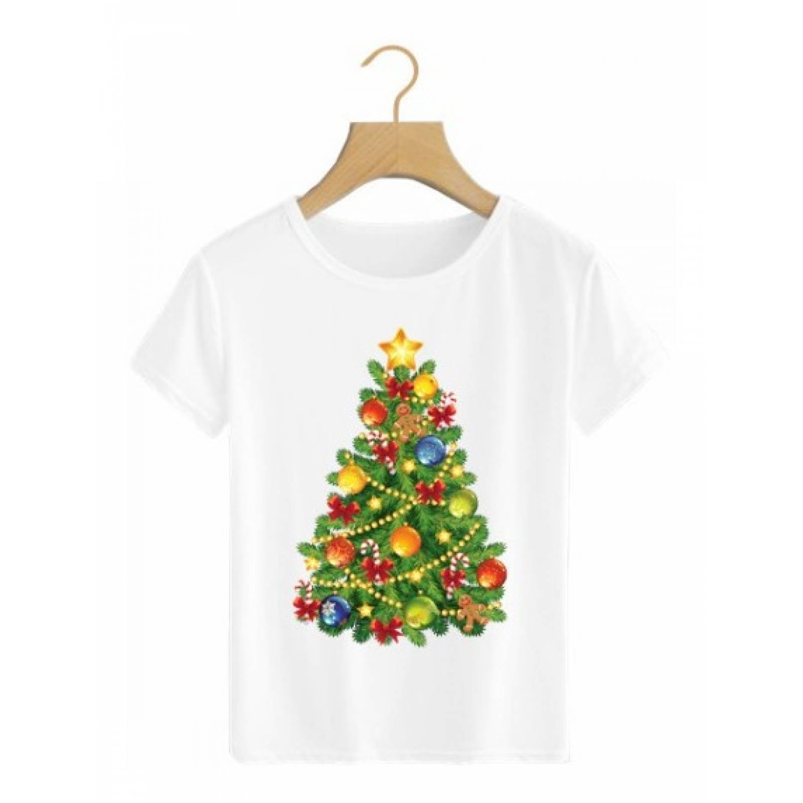 PLAYERA NAVIDAD PINO ARBOL ESFERAS