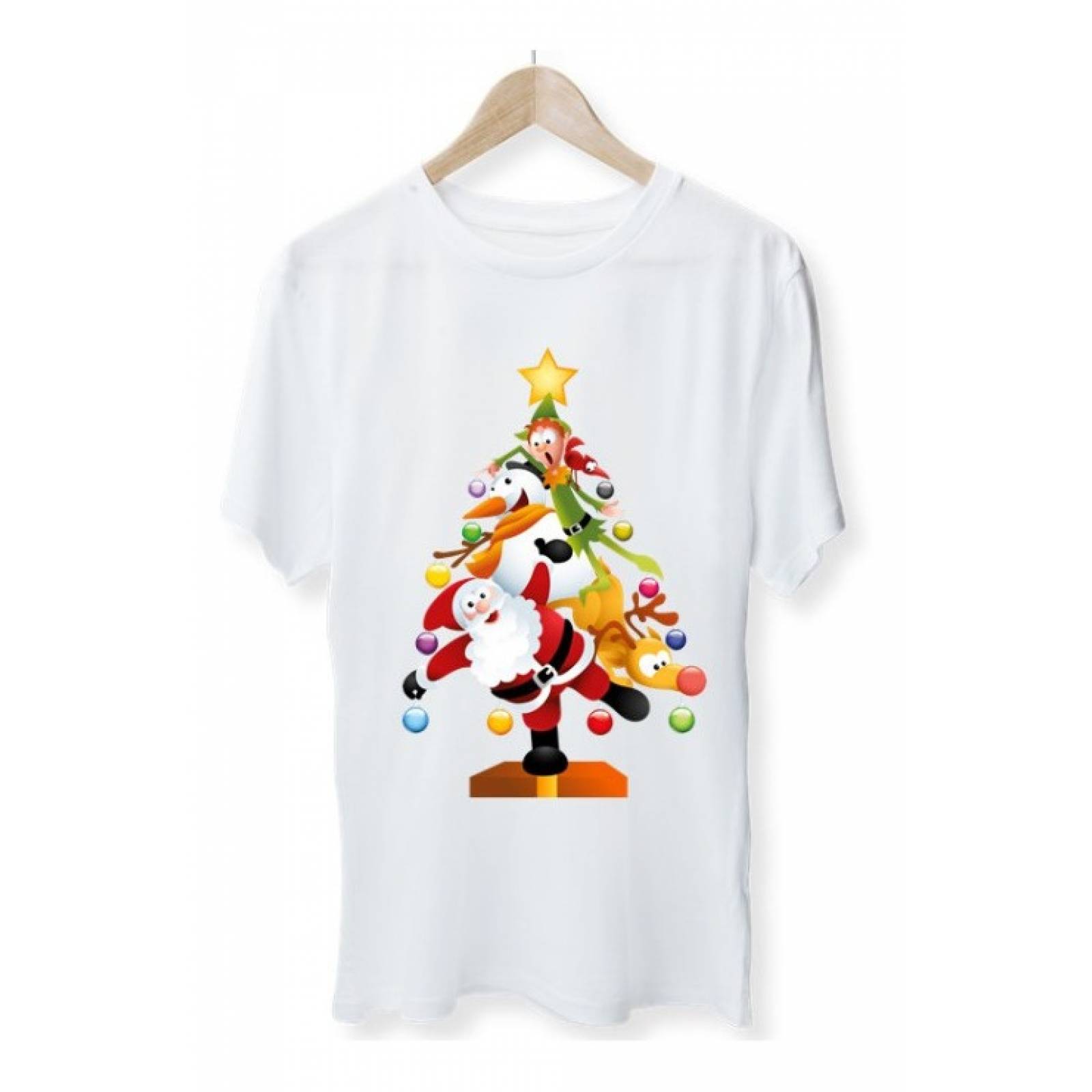 PLAYERA NAVIDAD PINO SANTA DUENDE