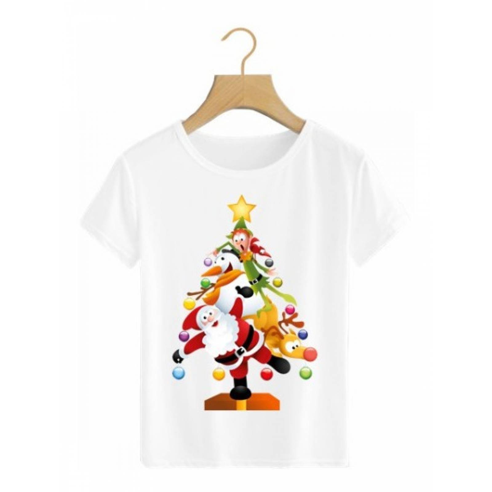 PLAYERA NAVIDAD PINO SANTA DUENDE