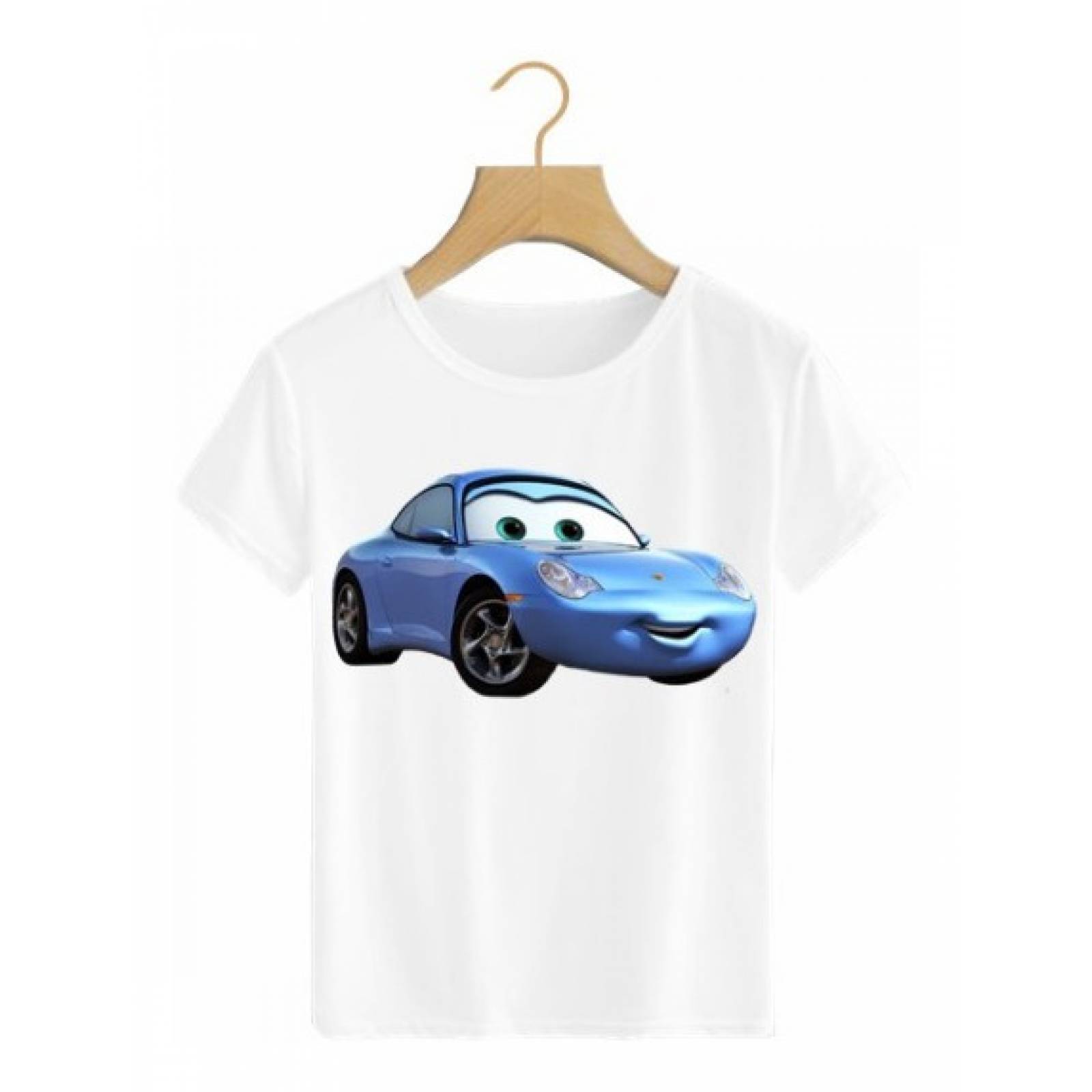 PLAYERA PERSONAJE CARS SALLY AZUL AUTO DEPORTIVO