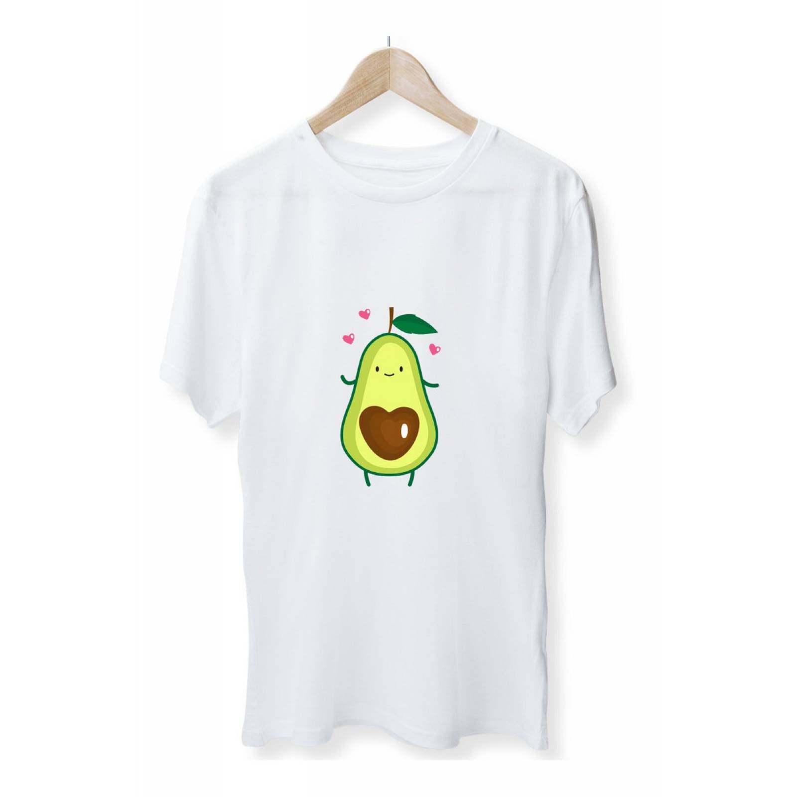 PLAYERA AGUACATE CORAZON BLANCA