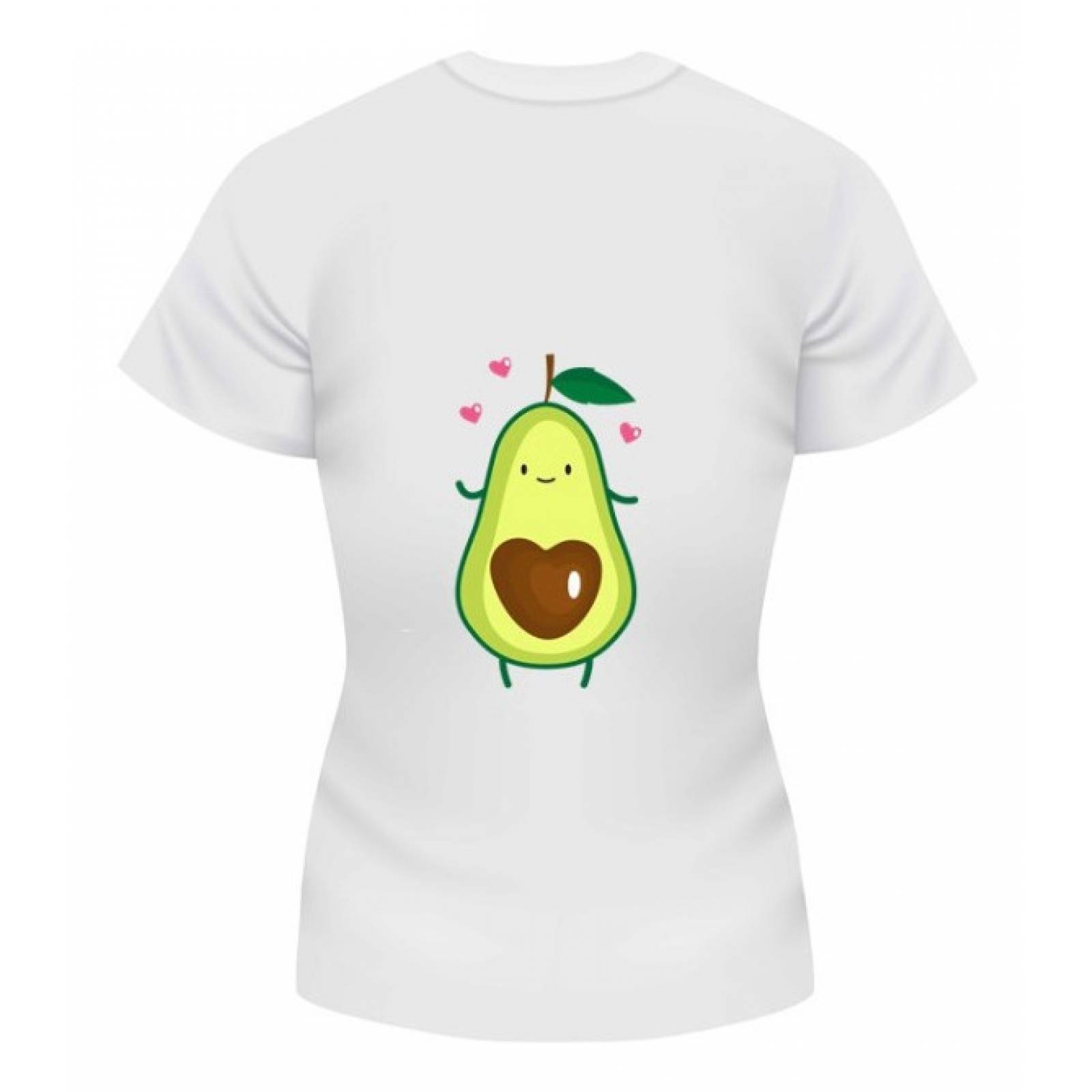 PLAYERA AGUACATE CORAZON BLANCA