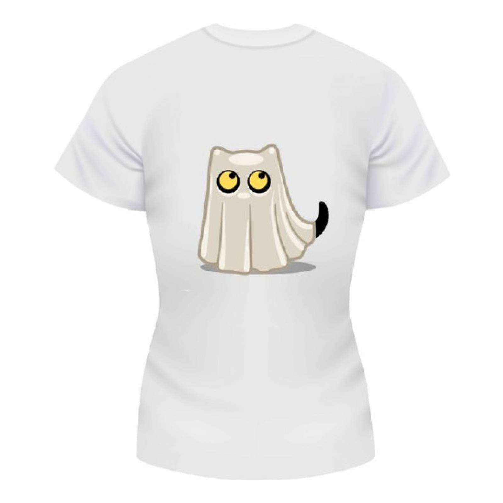 PLAYERA GATO NEGRO FANTASMA BLANCA