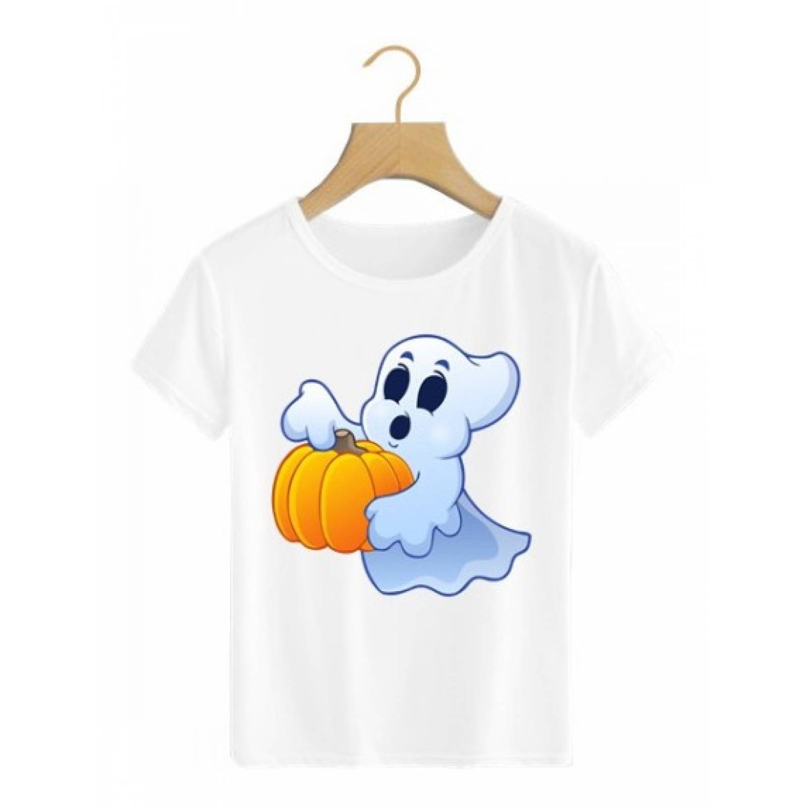 PLAYERA HALLOWEEN DIA DE MUERTOS FANTASMA CALABAZA BLANCA