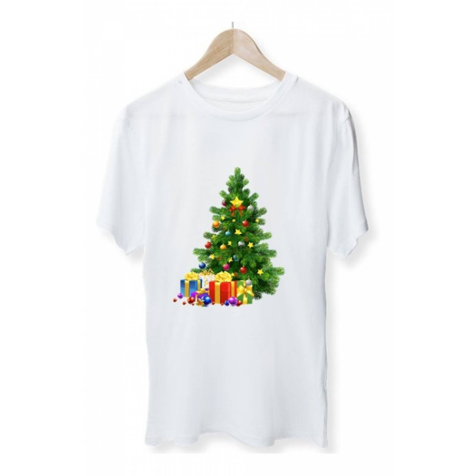 PLAYERA NAVIDAD ARBOL REGALOS BLANCA