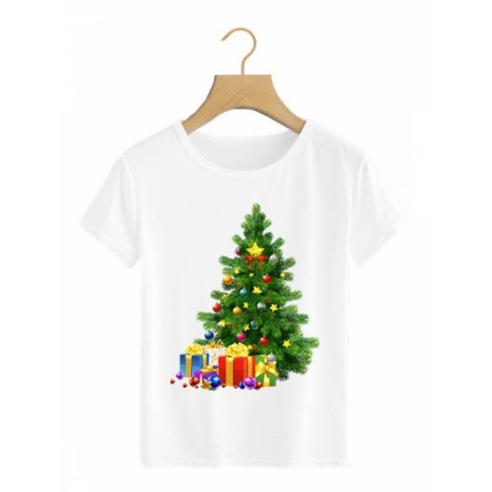 PLAYERA NAVIDAD ARBOL REGALOS BLANCA