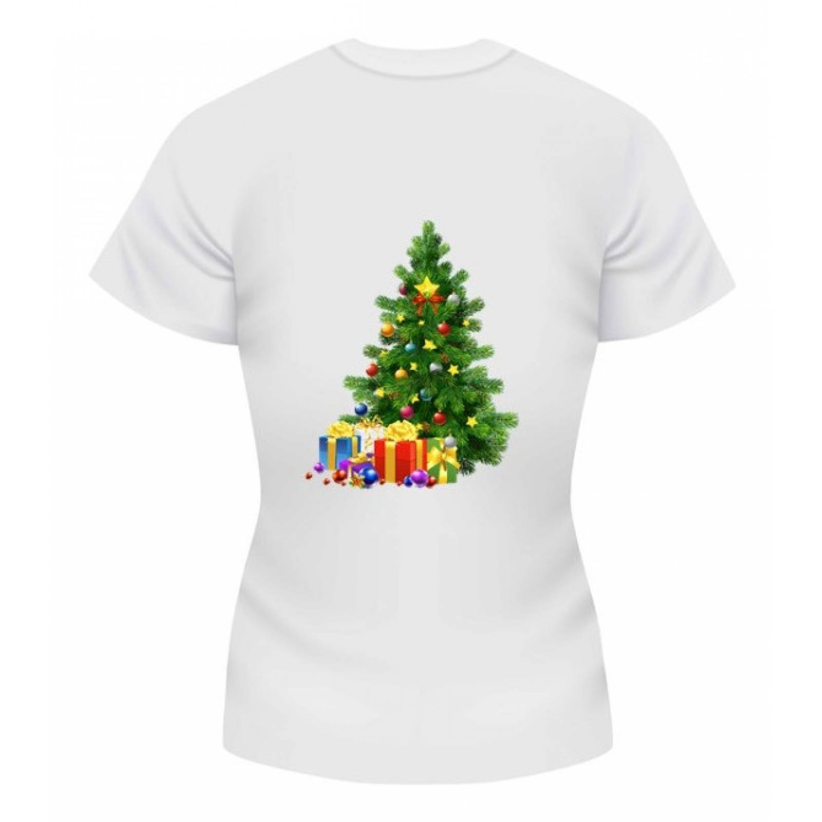 PLAYERA NAVIDAD ARBOL REGALOS BLANCA