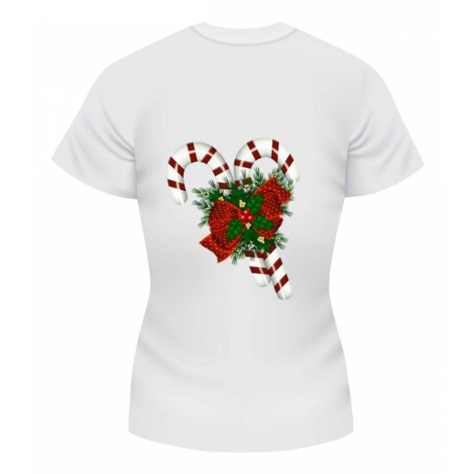 PLAYERA NAVIDAD BASTONES CARAMELOS NAVIDEÑOS BLANCA