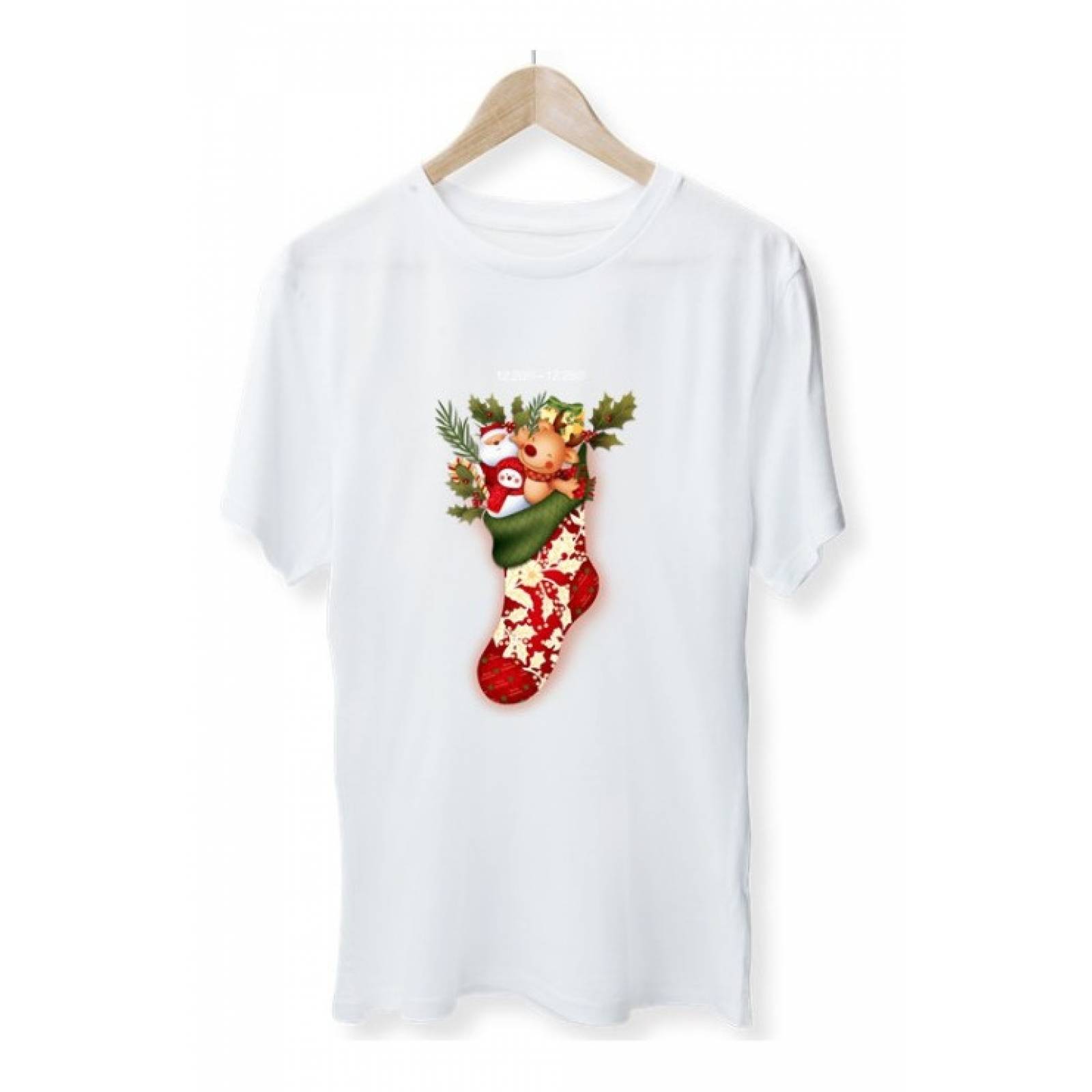 PLAYERA NAVIDAD BOTA NAVIDEÑA BLANCA