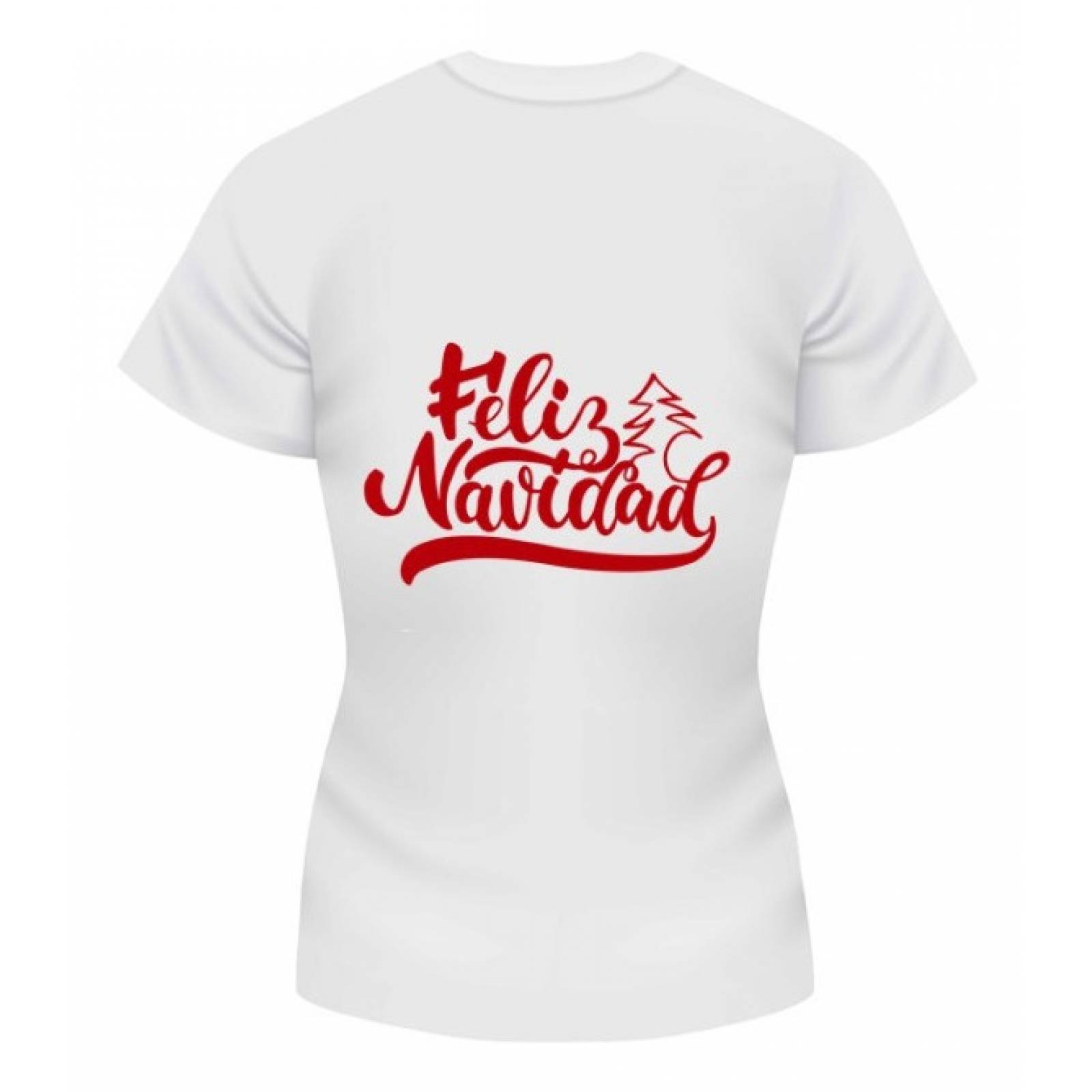 PLAYERA NAVIDAD FELIZ LETRAS ROJAS BLANCA