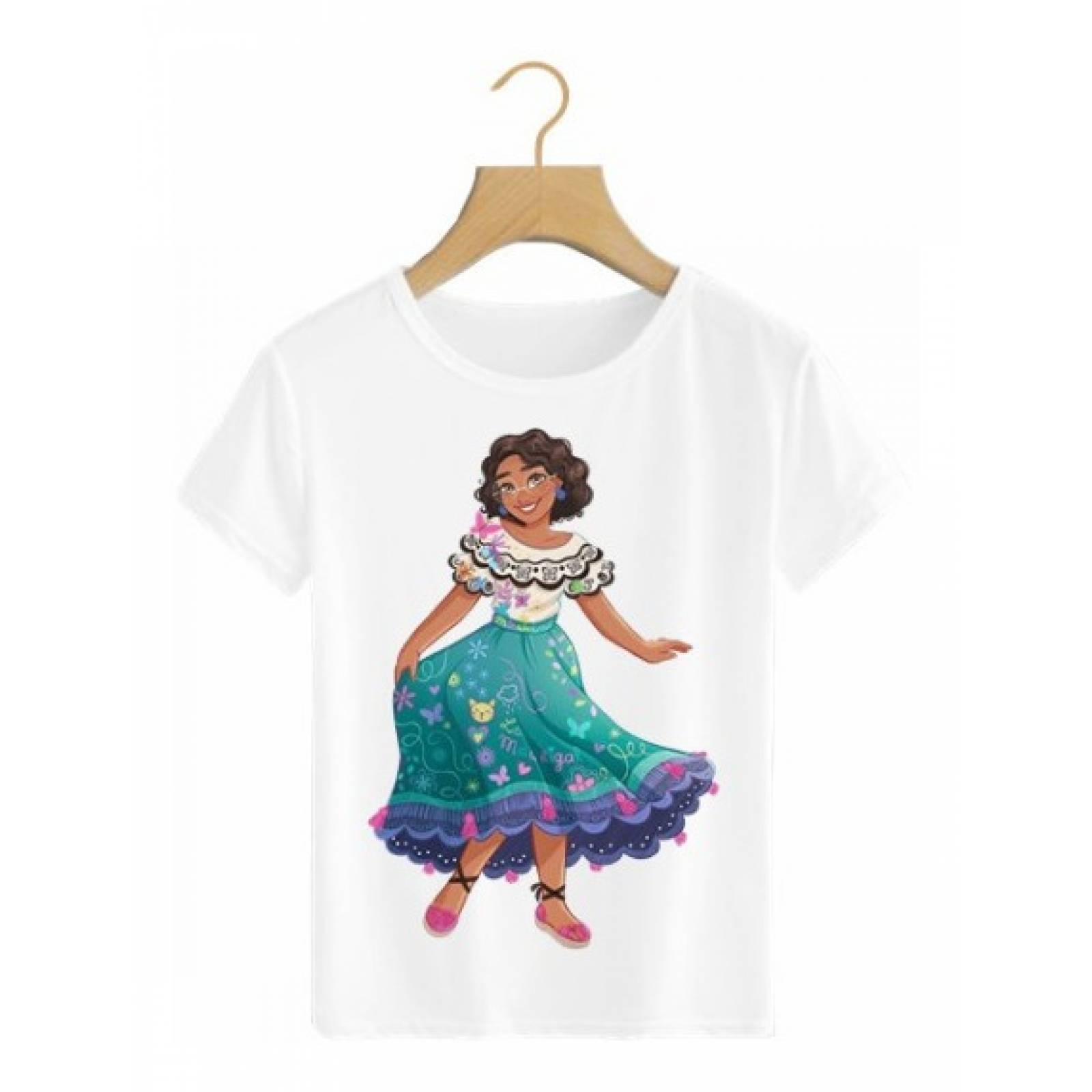 PLAYERA PERSONAJE FRIDA AZUL BLANCA