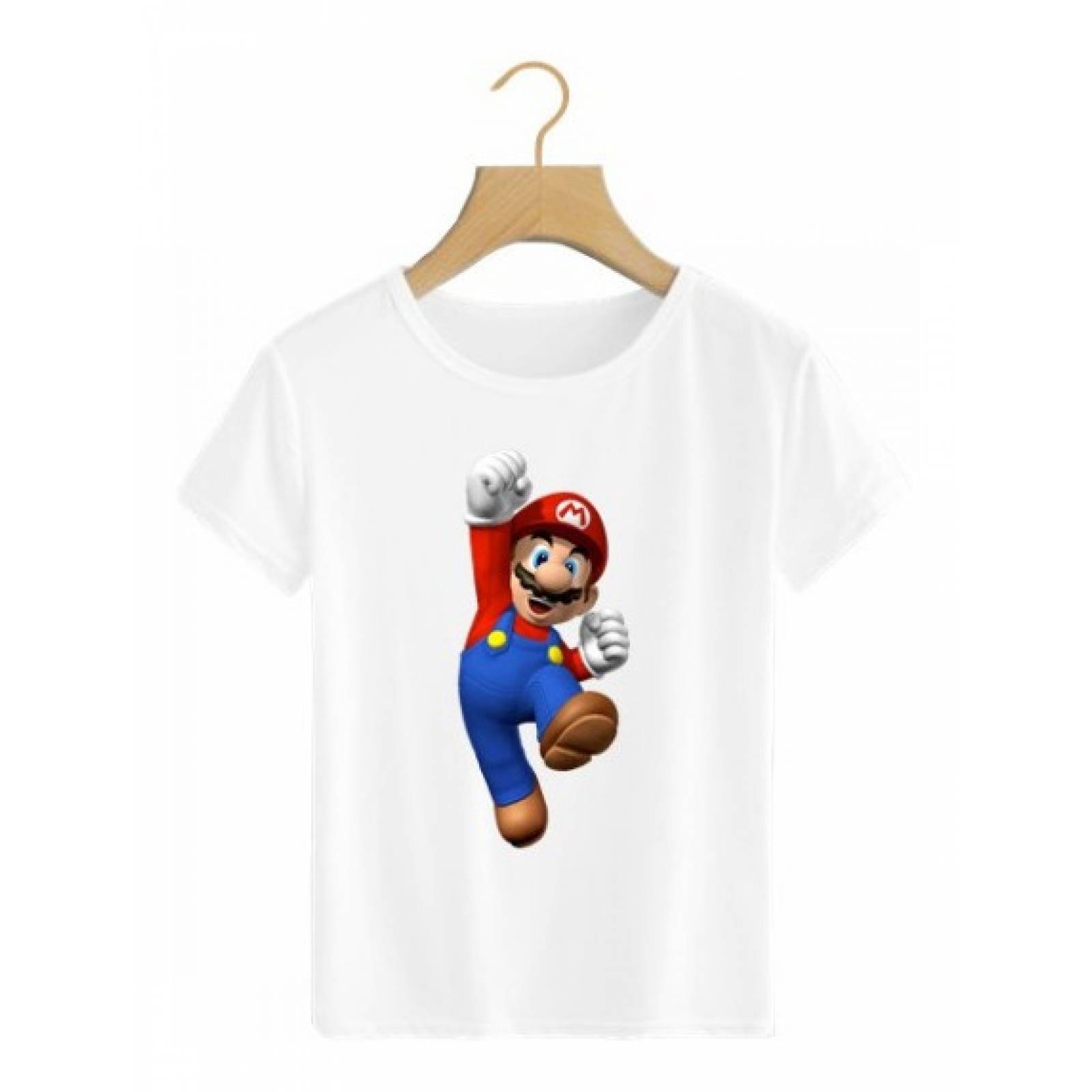 PLAYERA PERSONAJE MARIO YOSHI BLANCA