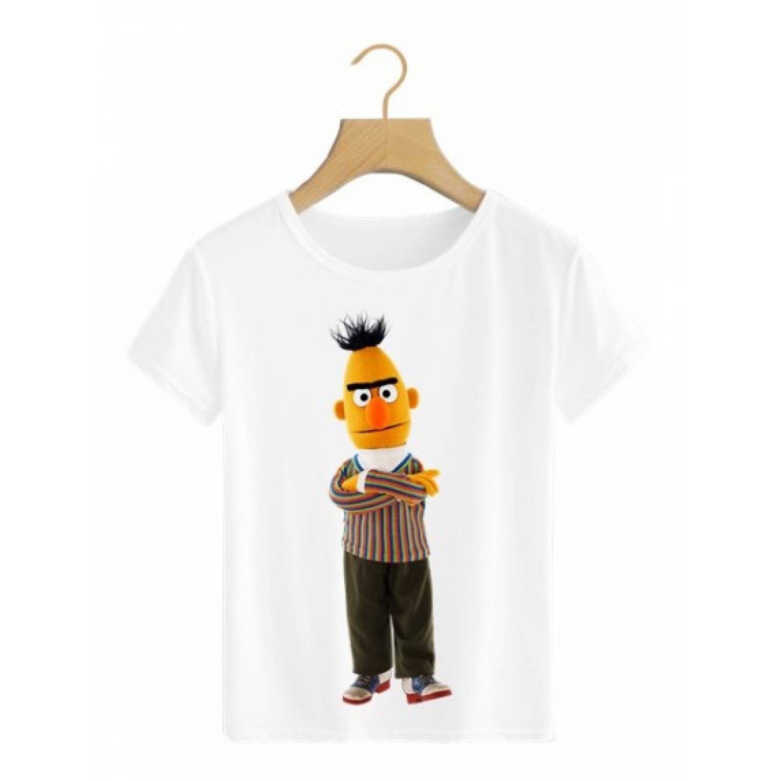 PLAYERA PERSONAJE PLAZA SESAMO COME GALLETAS DIBUJO BLANCA