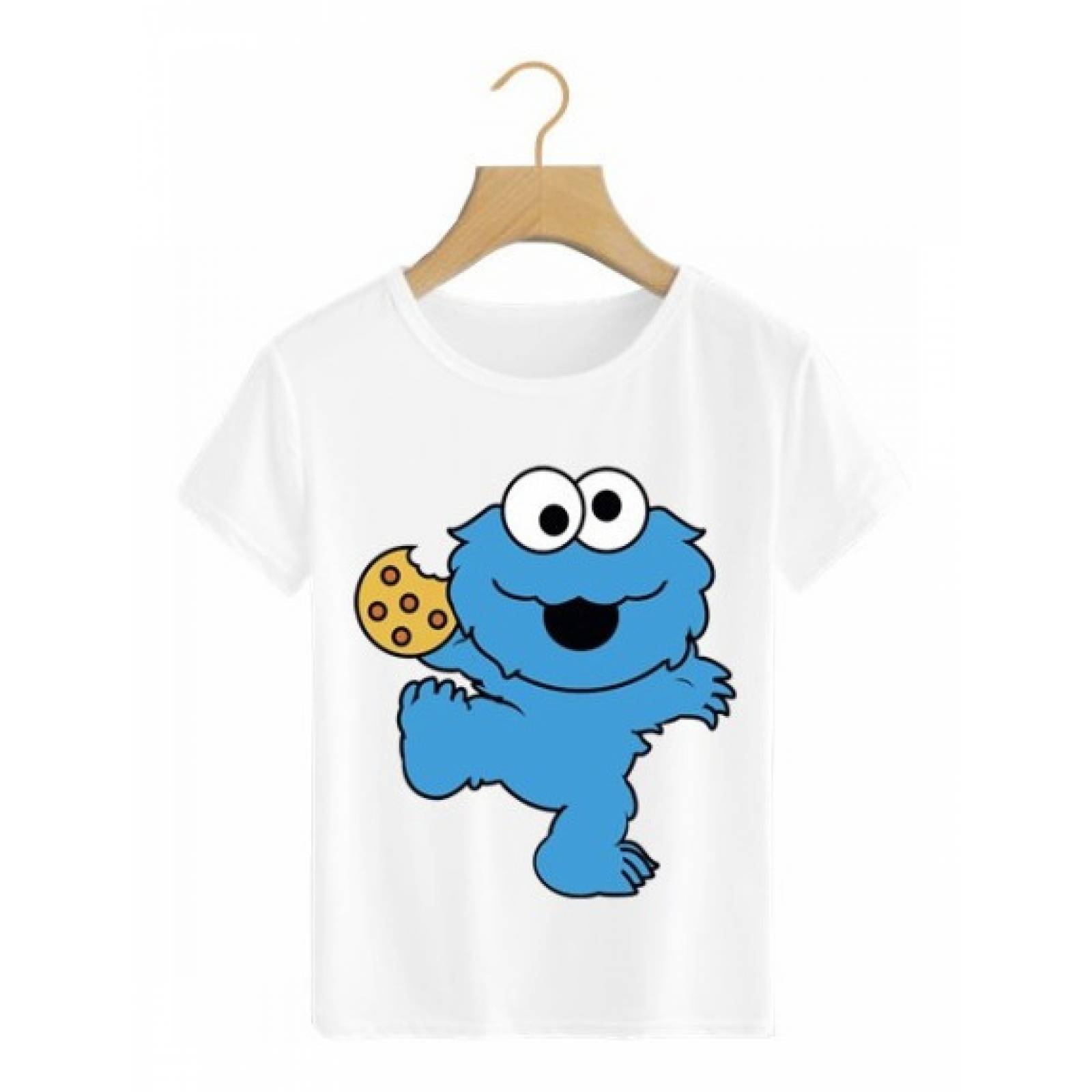 PLAYERA PERSONAJE PLAZA SESAMO ELMO BLANCA