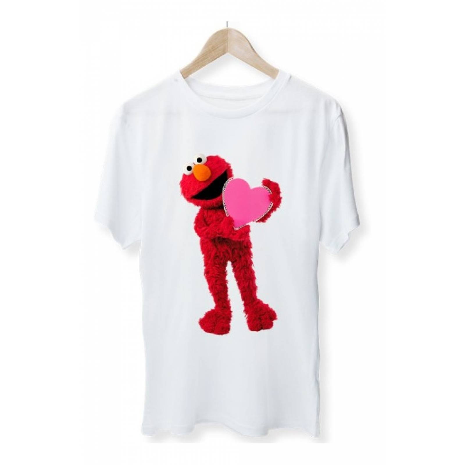 PLAYERA PERSONAJE PLAZA SESAMO ELMO REAL BLANCA