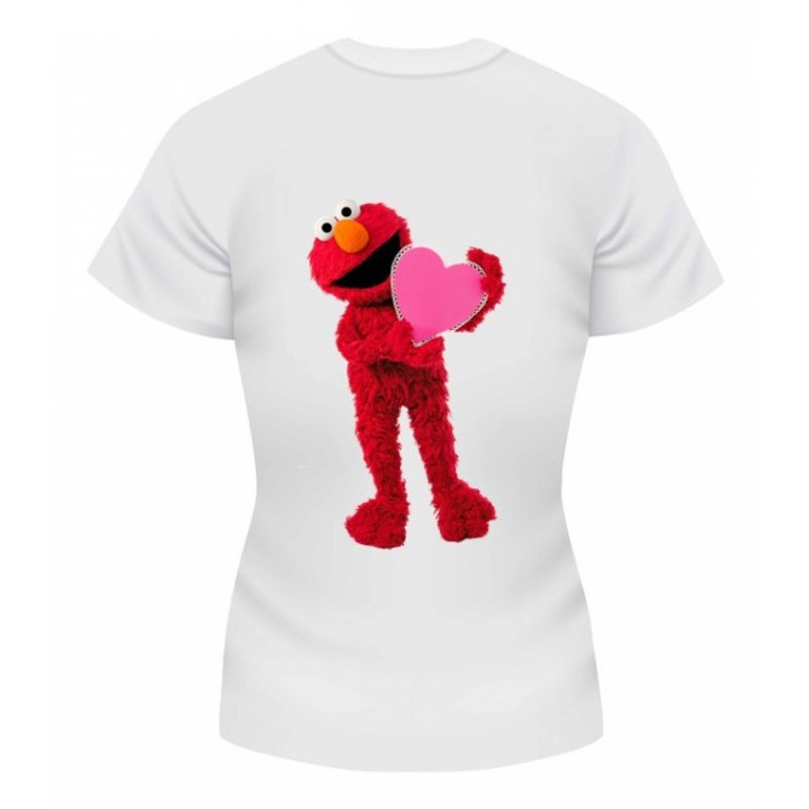 PLAYERA PERSONAJE PLAZA SESAMO ELMO REAL BLANCA