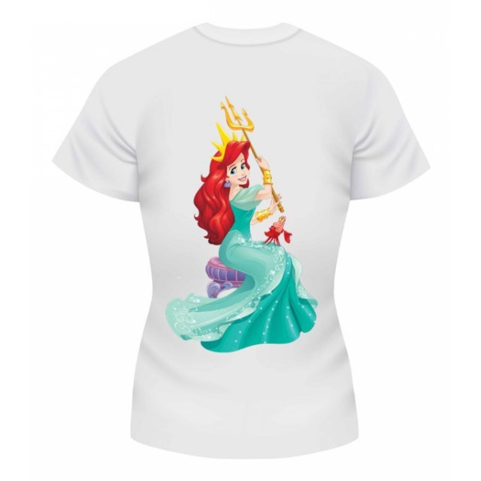PLAYERA PERSONAJE SIRENITA ARIEL ROSA VESTIDO PRINCES BLANCA