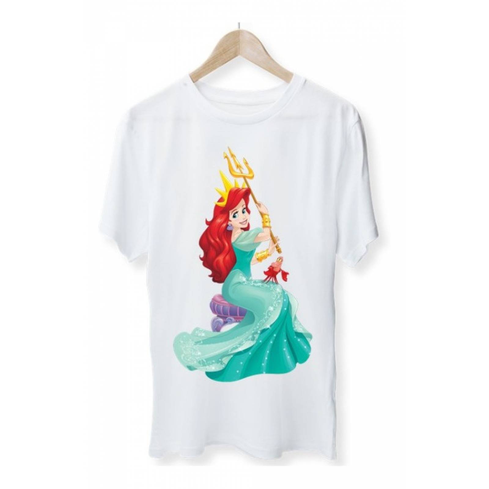 PLAYERA PERSONAJE SIRENITA ARIEL ROSA VESTIDO PRINCES BLANCA