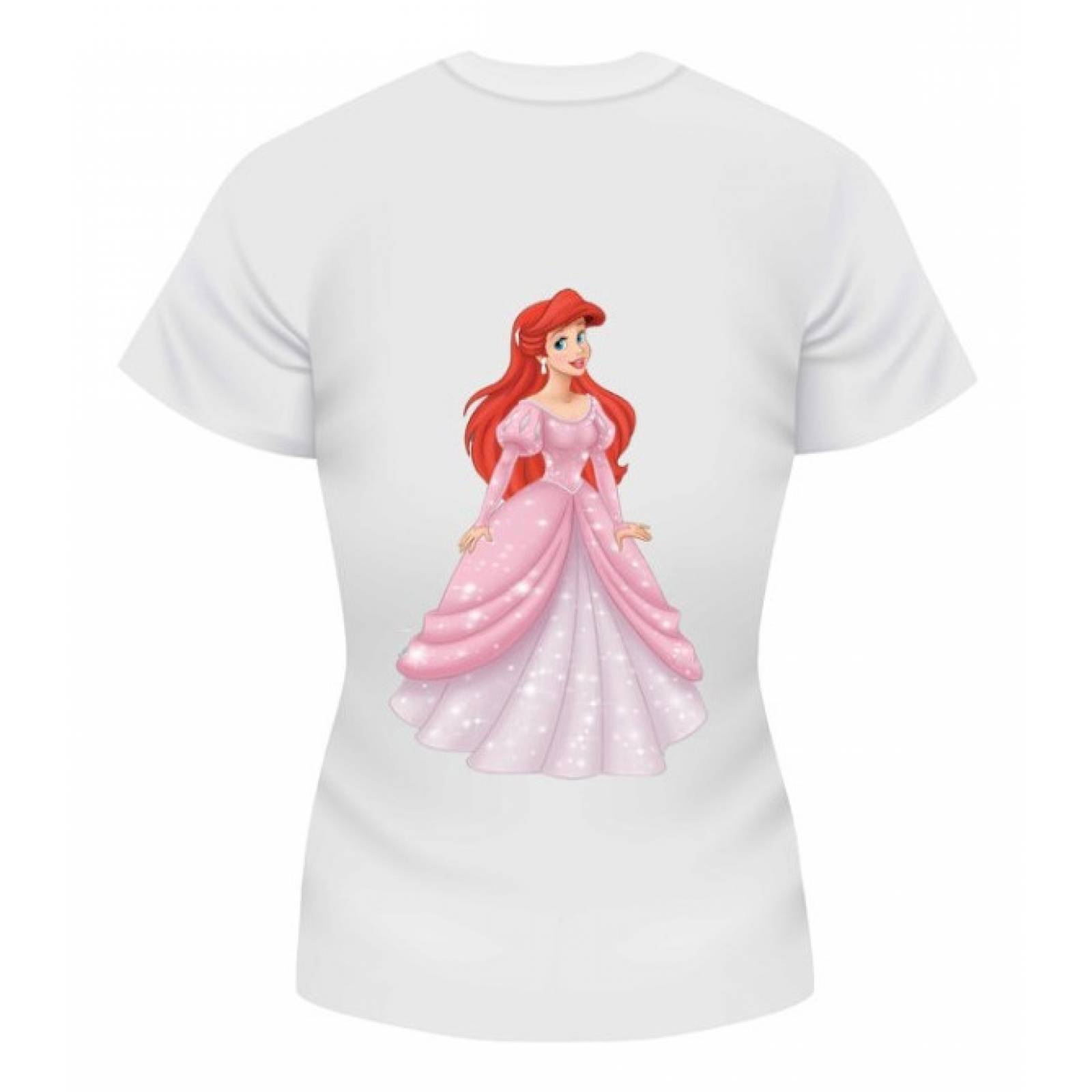 PLAYERA PERSONAJE SIRENITA ARIEL TURQUESA PRINCES BLANCA