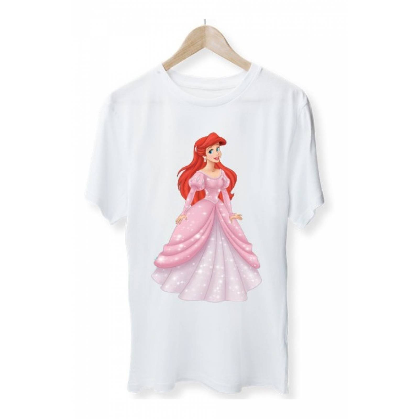 PLAYERA PERSONAJE SIRENITA ARIEL TURQUESA PRINCES BLANCA