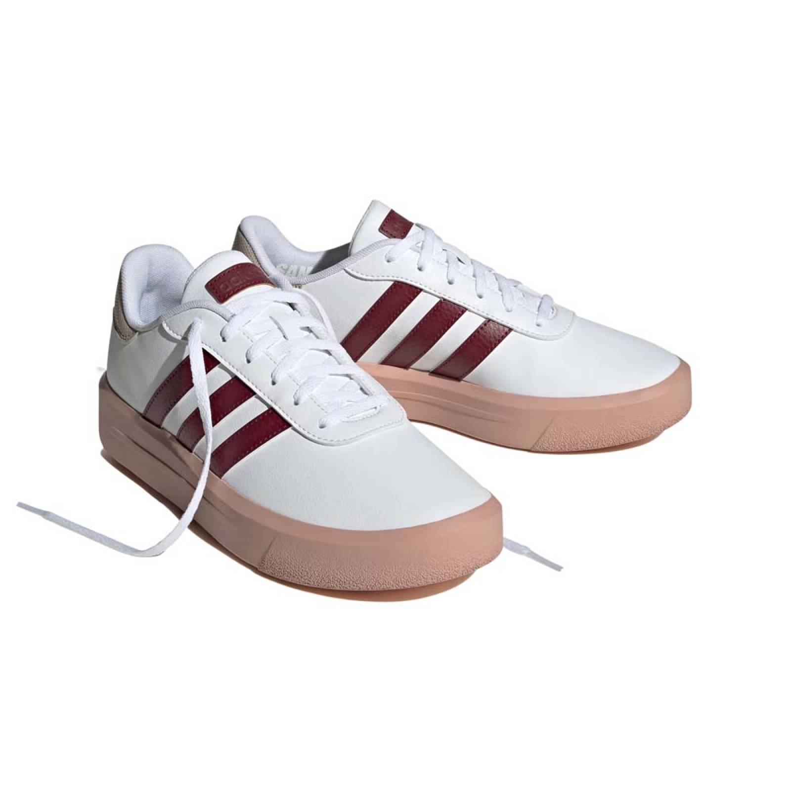 Calzado Adidas Mujer Court Platform Ig3112 Blanco Rojo
