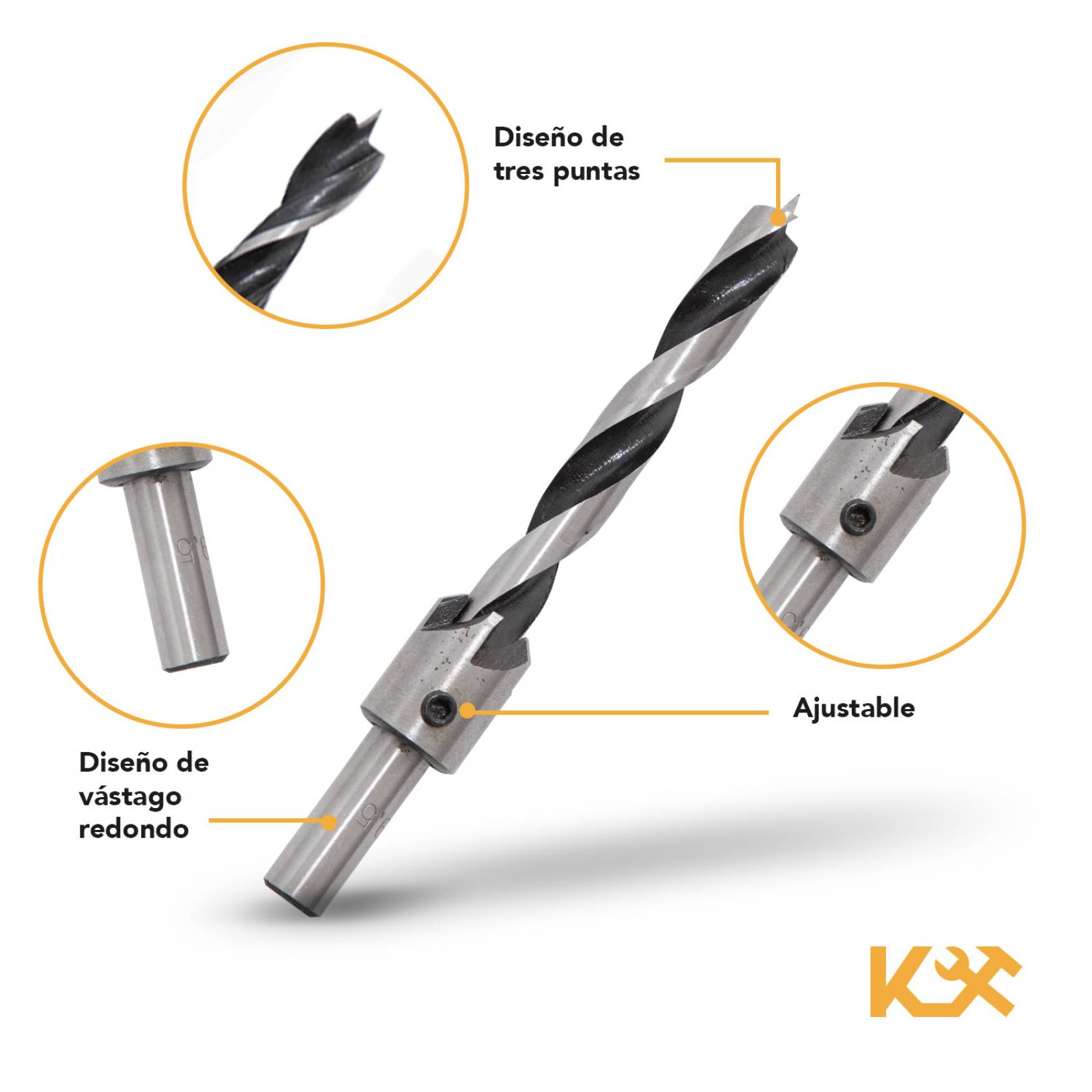 Broca Avellanador Para Madera Carpintero 7 Pzs 1/8-3/8in