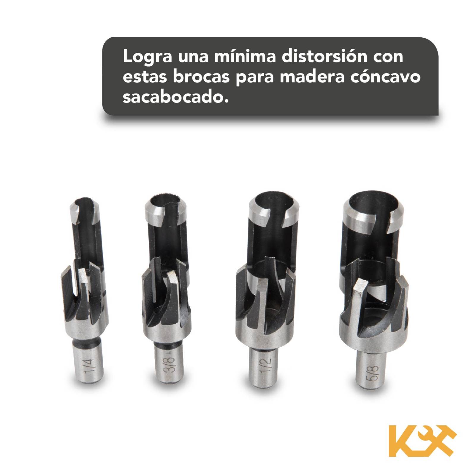 Broca Sacabocado Para Madera Carpintero Concavo 8 Pzs