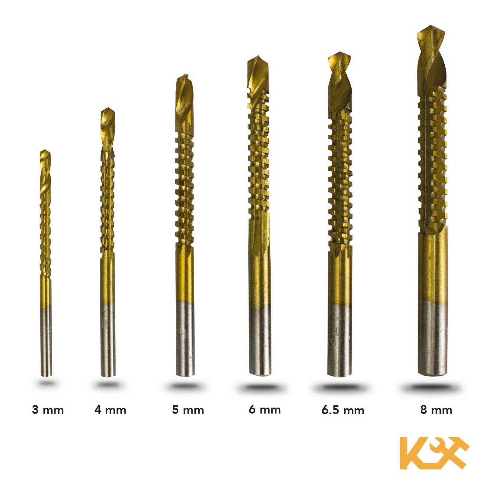 Brocas Sierra A/v Heleicoidal Multifuncional Madera 6 Piezas