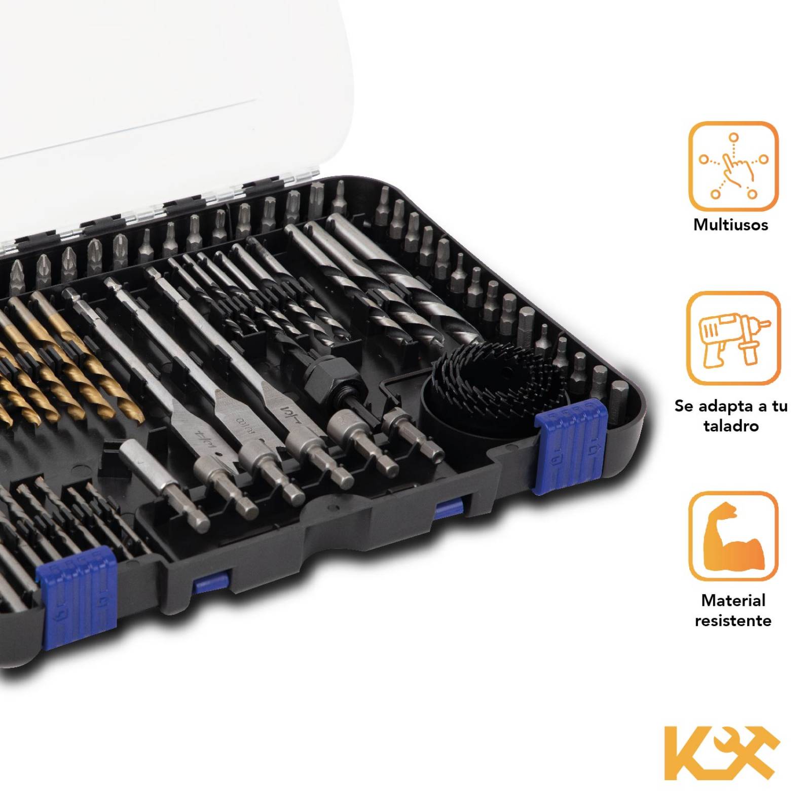 Kit De Brocas + Puntas + Sierras + Accesorios Taladro 100 Pz