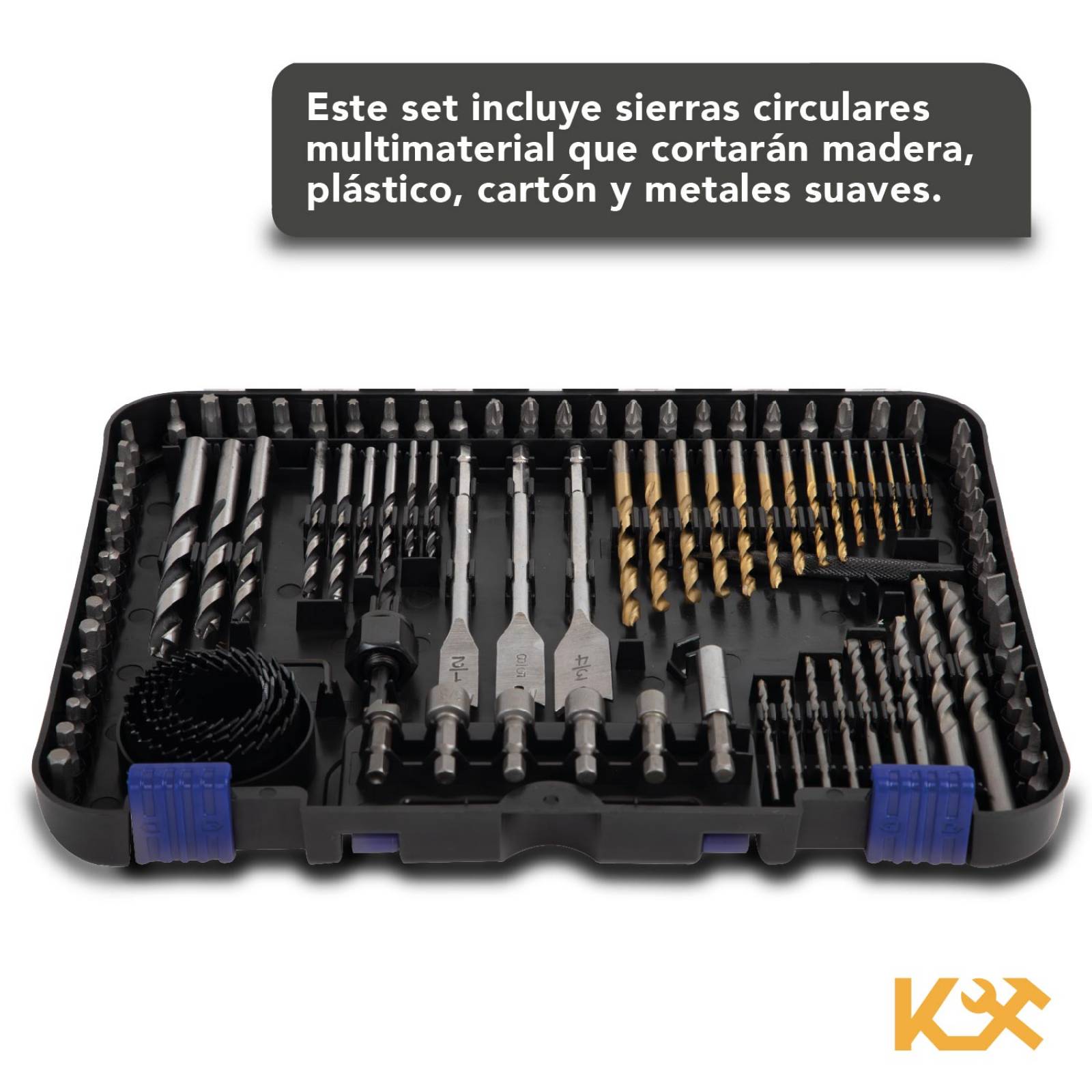Kit De Brocas + Puntas + Sierras + Accesorios Taladro 100 Pz