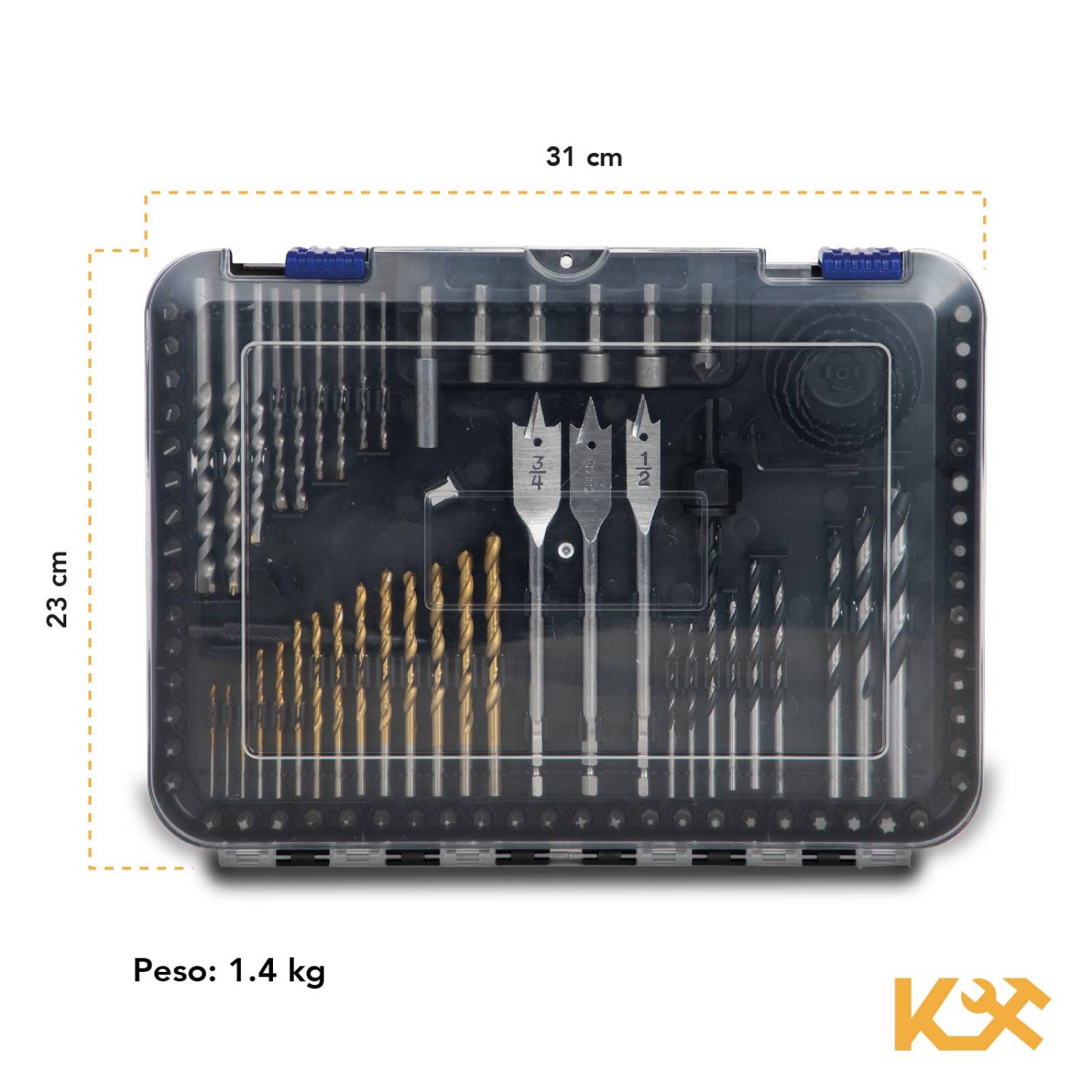 Kit De Brocas + Puntas + Sierras + Accesorios Taladro 100 Pz