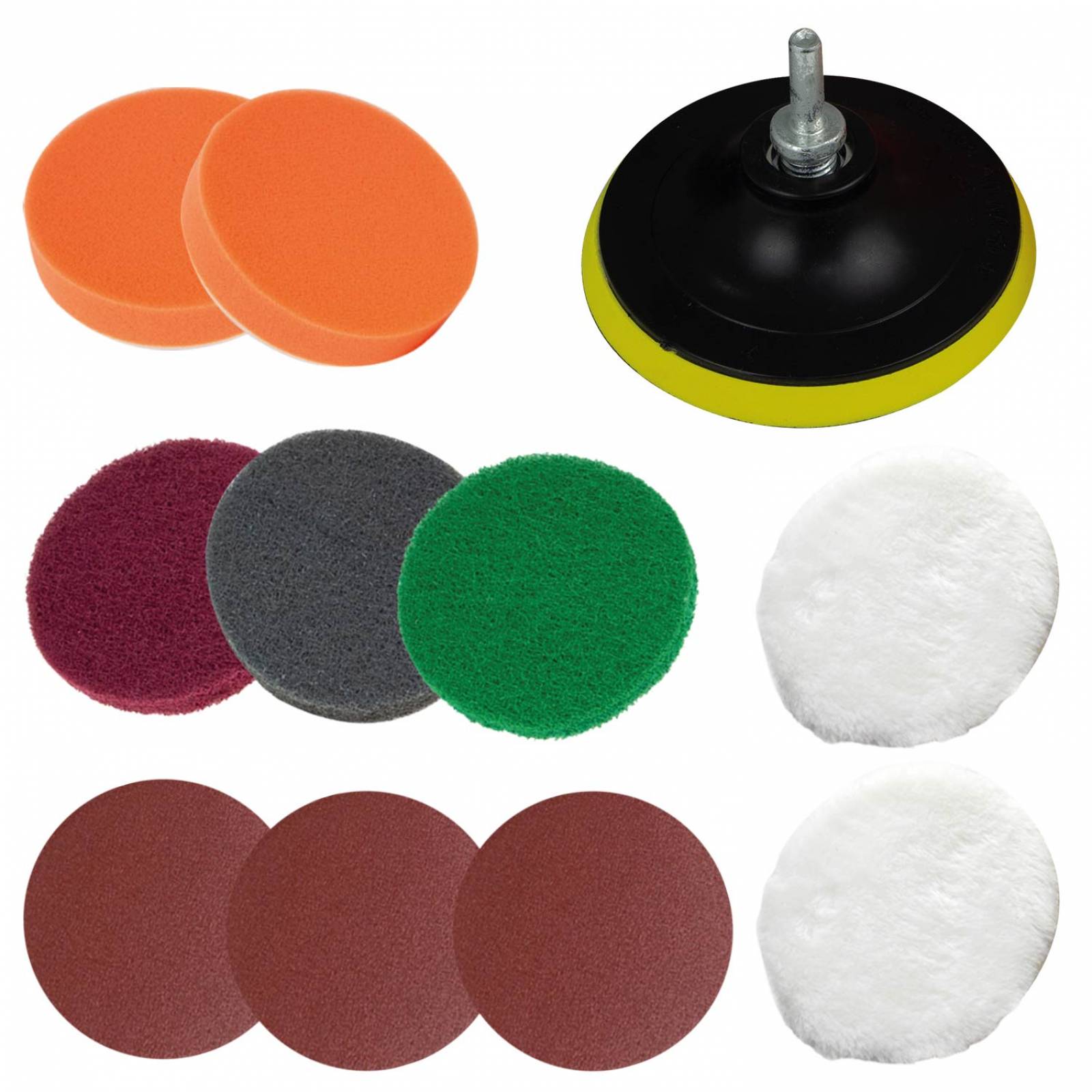 Kit Para Lijar Para Taladro Esponja Lija Adaptador 115m 12pz