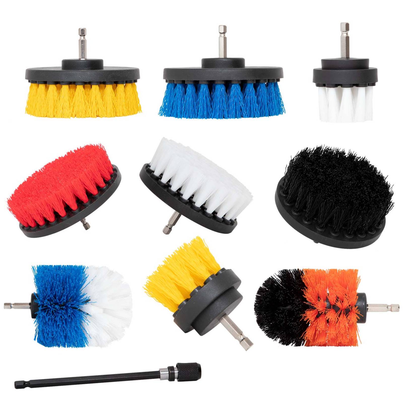 Kit Cepillo Para Taladro 10 Pzs Nailon Escobilla Limpieza