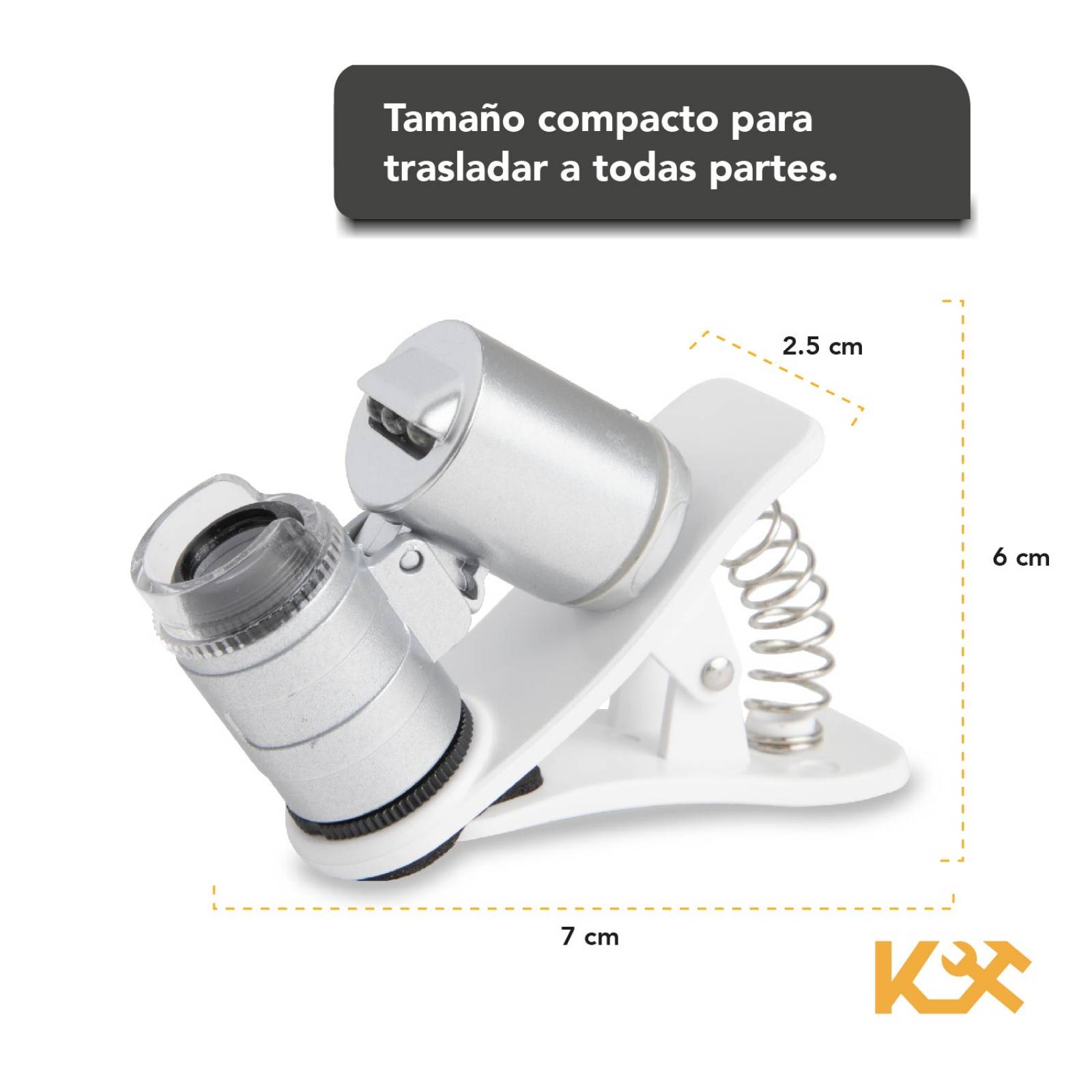 Lupa Para Celular Microscopio Universal Clip Zoom 60x Led Uv