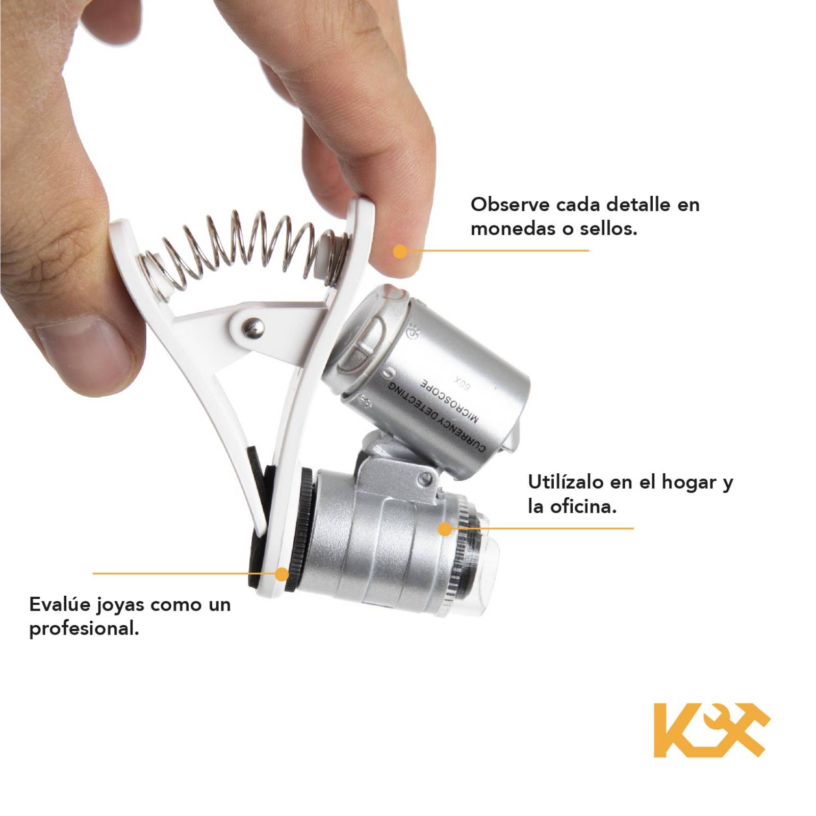 Lupa Para Celular Microscopio Universal Clip Zoom 60x Led Uv