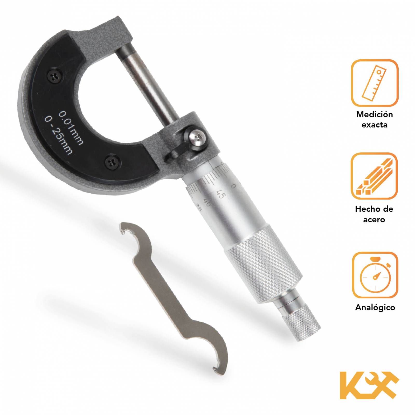 Micrometro Calibrador Exterior 0 A 25 Mm Medir Grosores